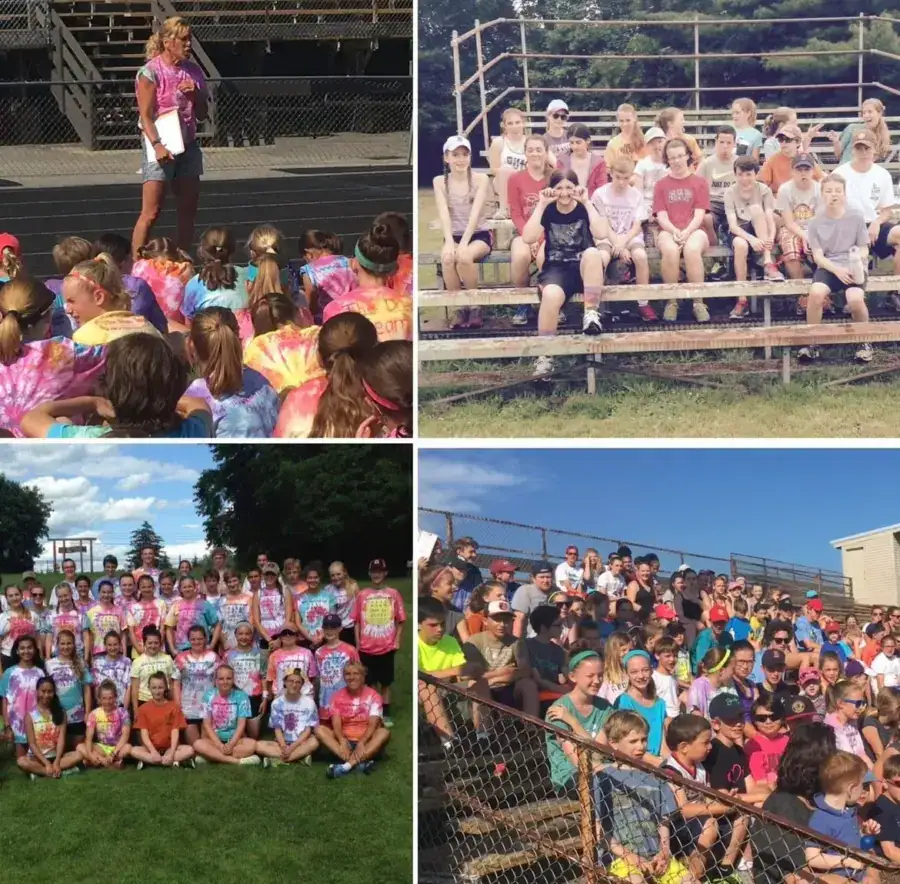 barb's track camp. barb with campers